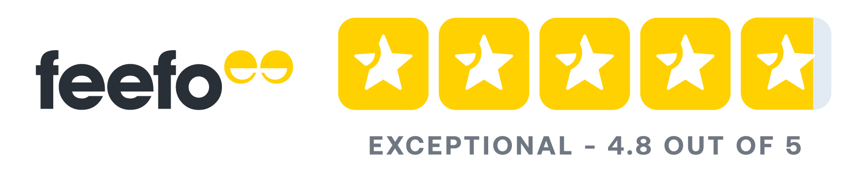 Feefo 4.8 star rating badge